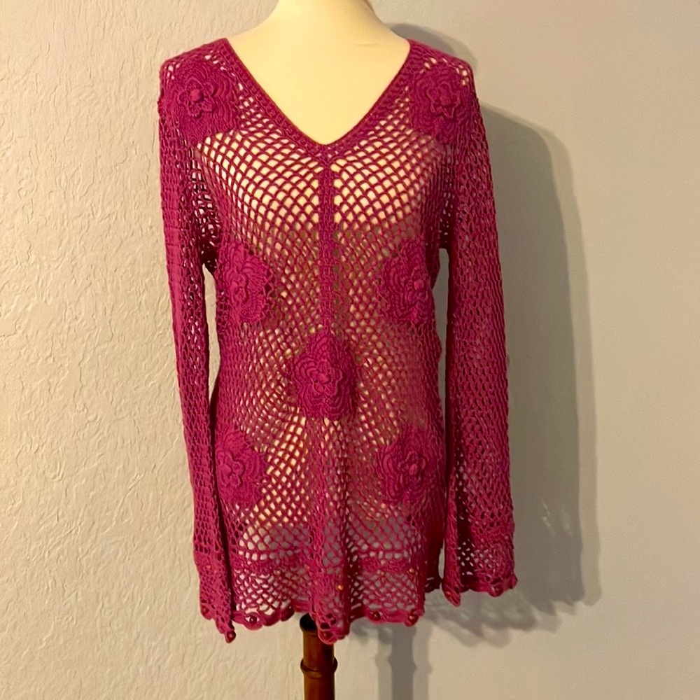 Parabeau anthropology crochet top/cover-up. Size S